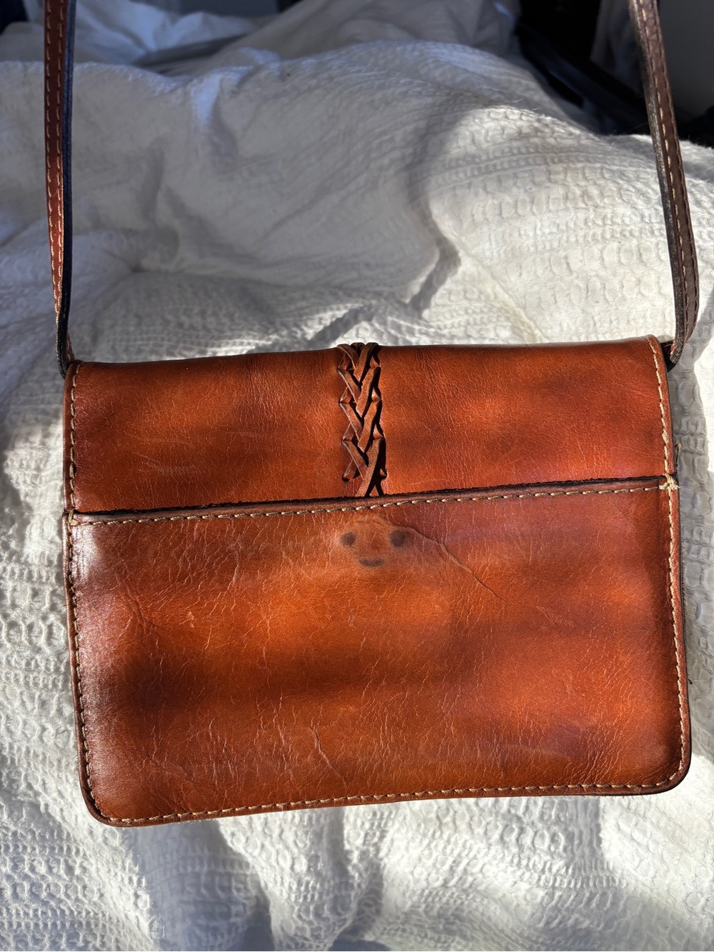 Patricia Nash belizzi braided leather two way crossbody and clutch with COA - Picture 2 of 12